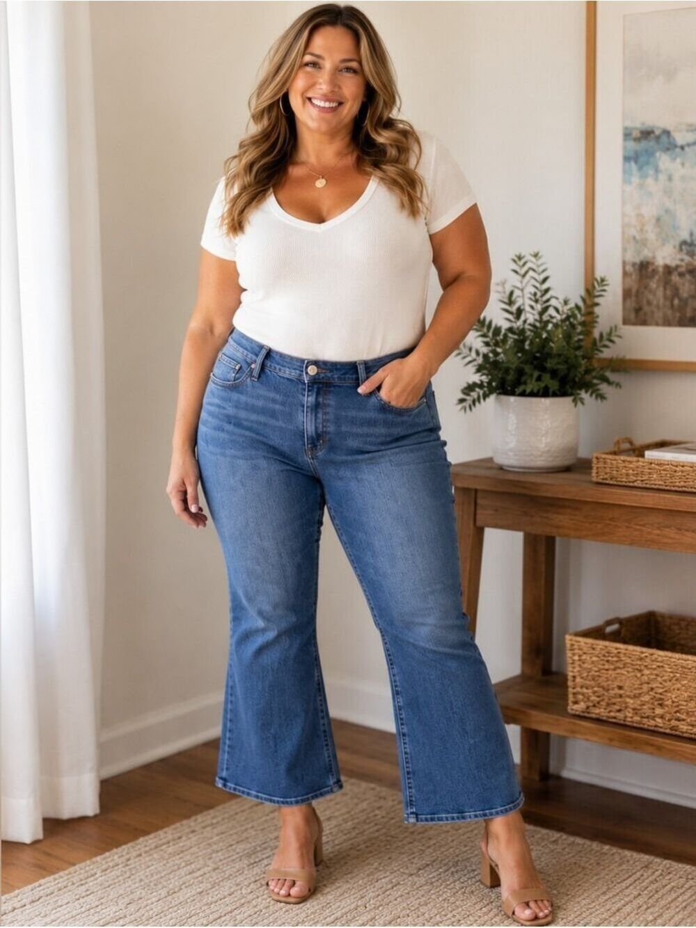 J.Crew Mid-Rise Flare Crop Jeans Size 34 Medium Wash Denim Cropped Wide Leg